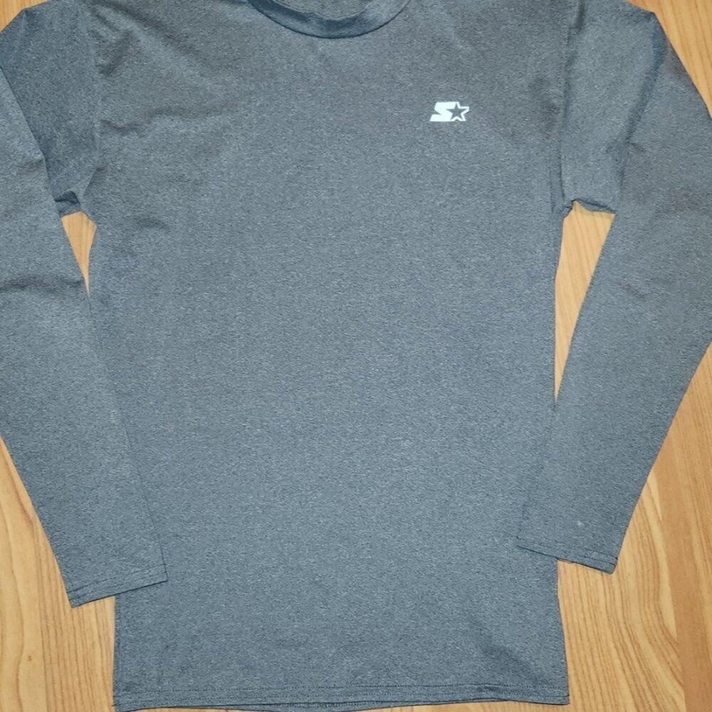 Starter Training Shirt Women's Size M Gray Long Sleeve Crew Neck Quick Dri Star - Picture 6 of 7